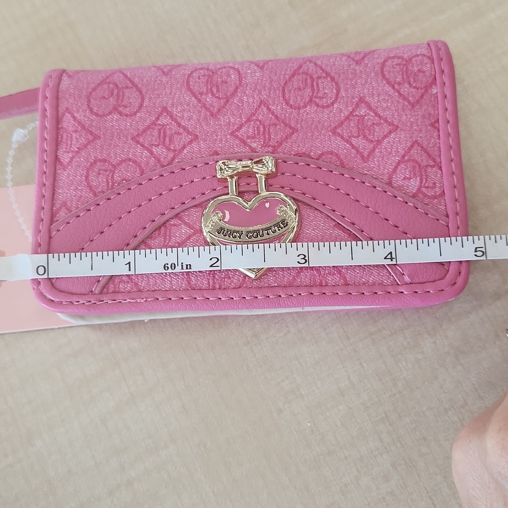 Juicy Couture Pink Heart Charm Wallet Small Cards And Money Organazer Logo Case - Picture 11 of 13
